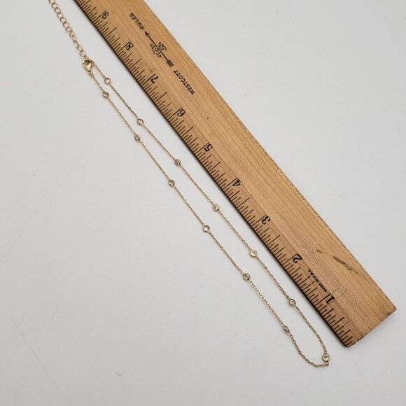 Ellika Dainty Crystal Necklace Gold Tone 16-21" Long - Picture 2 of 5